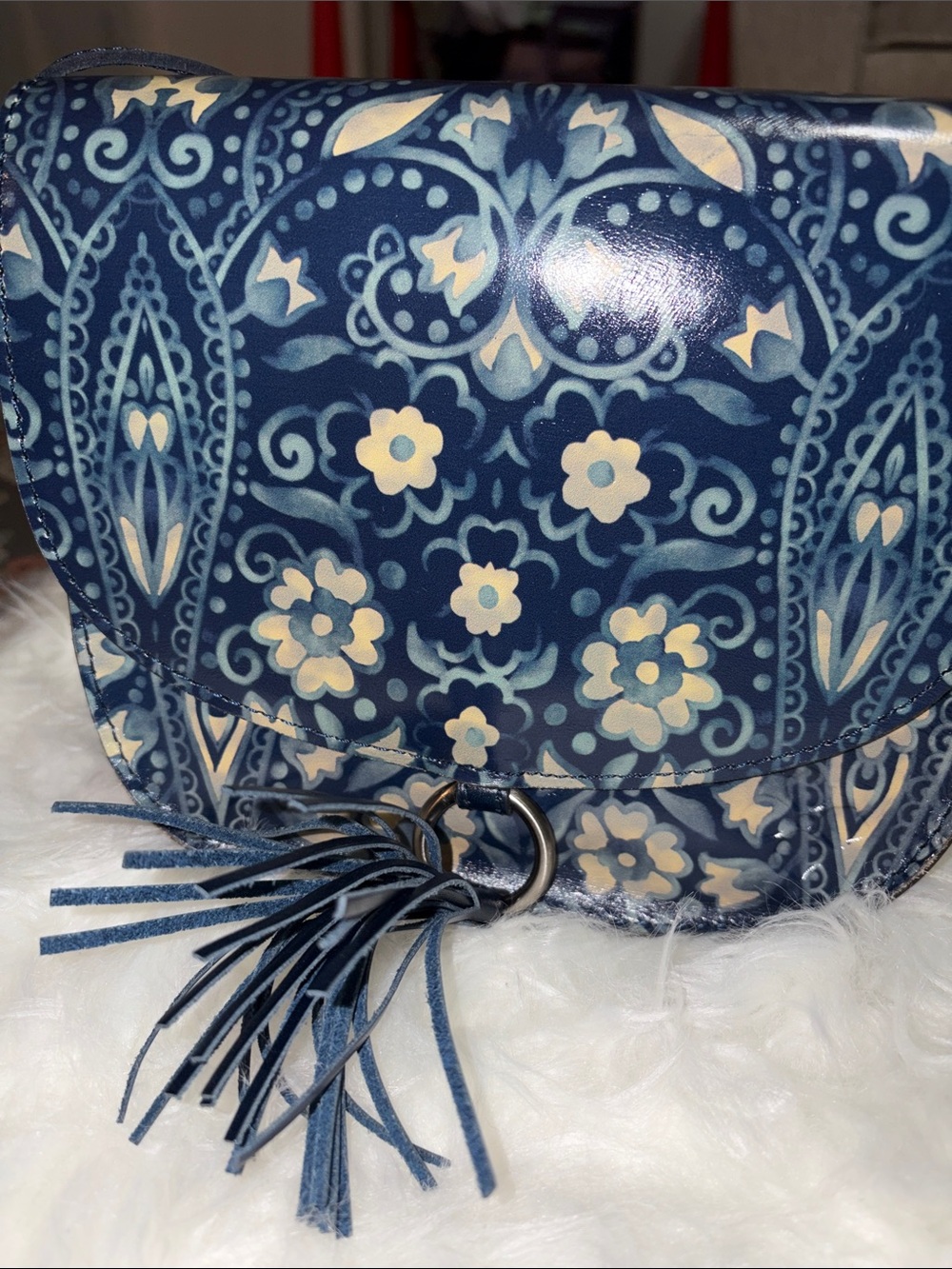 Patricia Nash Blue Floral Purse - Picture 2 of 13